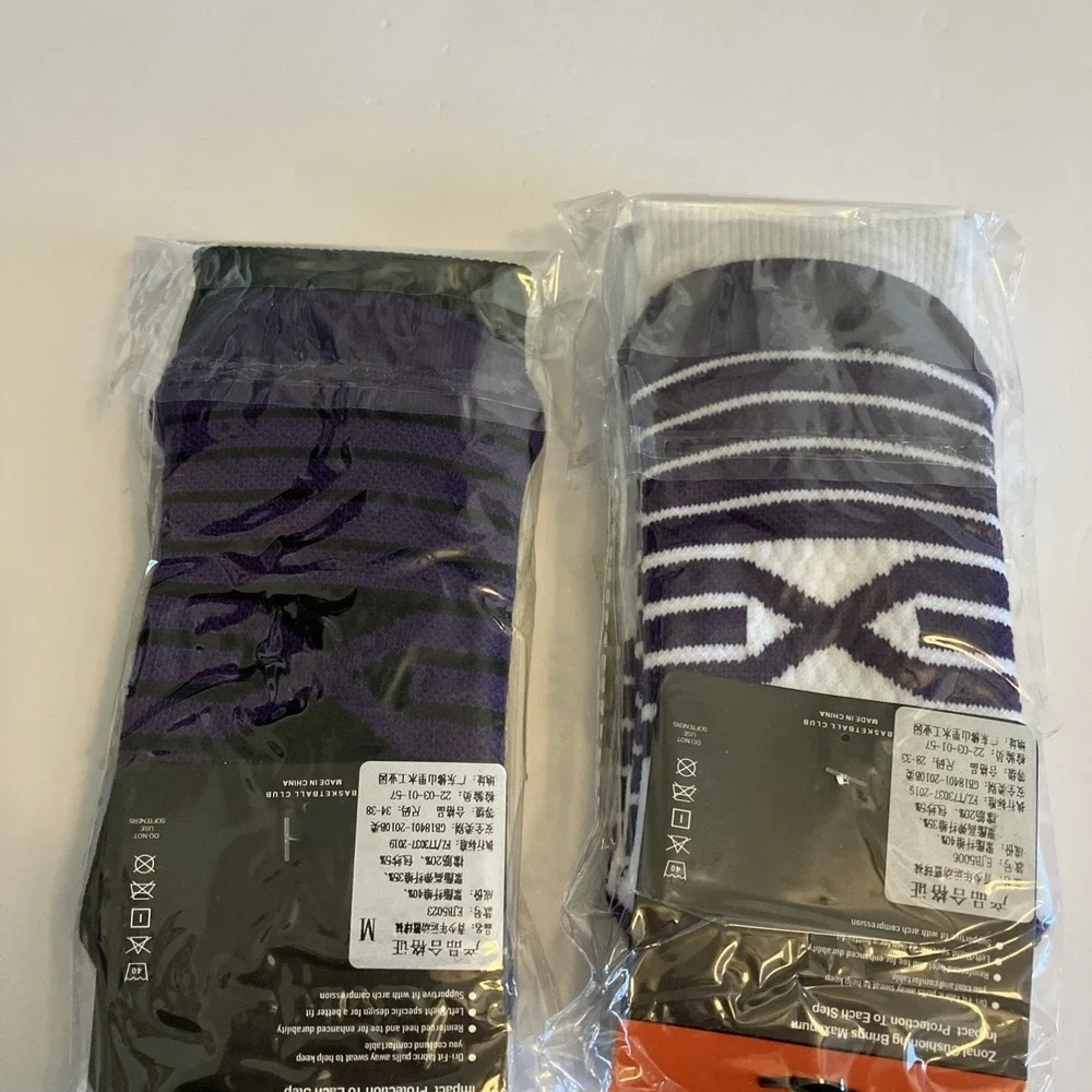 Porfin Basketball Socks Boys Medium Purple New Lakers LeBron James 23 6 2 Pairs